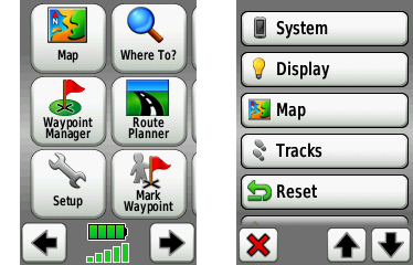 Garmin Oregon GPS interface screenshot