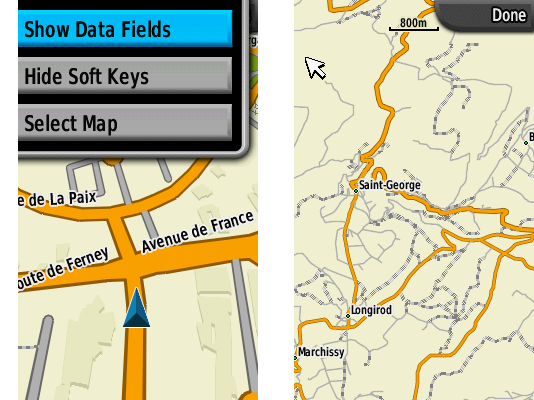 Garmin Colorado GPS interface screenshot