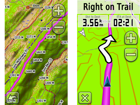 Garmin Oregon GPS interface screenshot