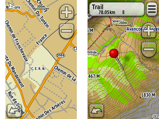 Garmin Oregon GPS interface screenshot